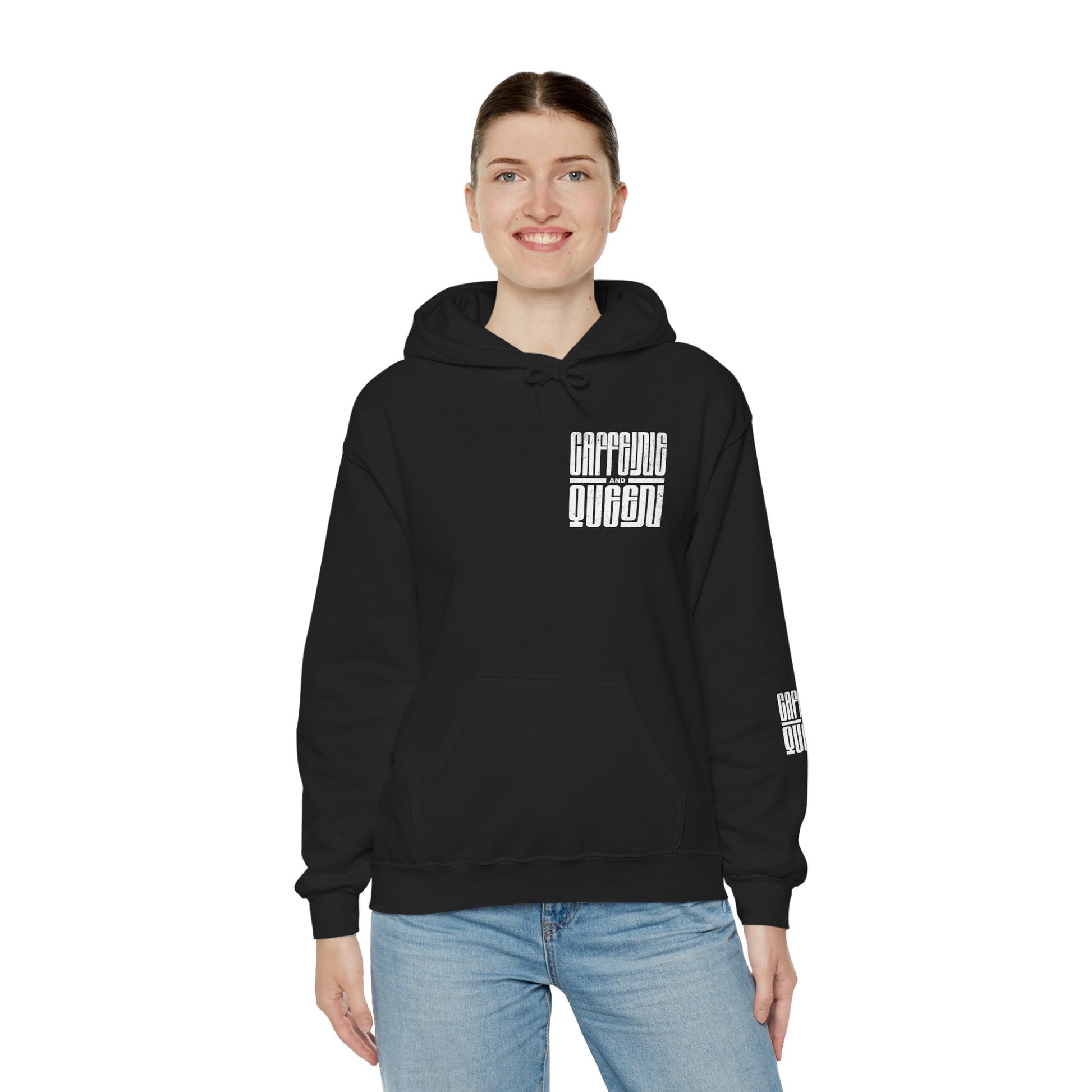 Hooded Sweatshirt - Caffeine Queen Graphic Design Boho Wear