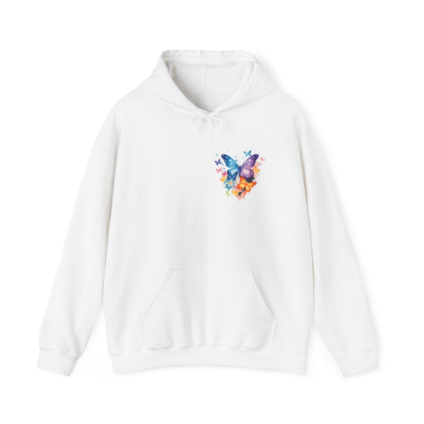 Colorful Butterfly Hoodie - Artistic Unisex Sweatshirt for Spring Adventures Printify