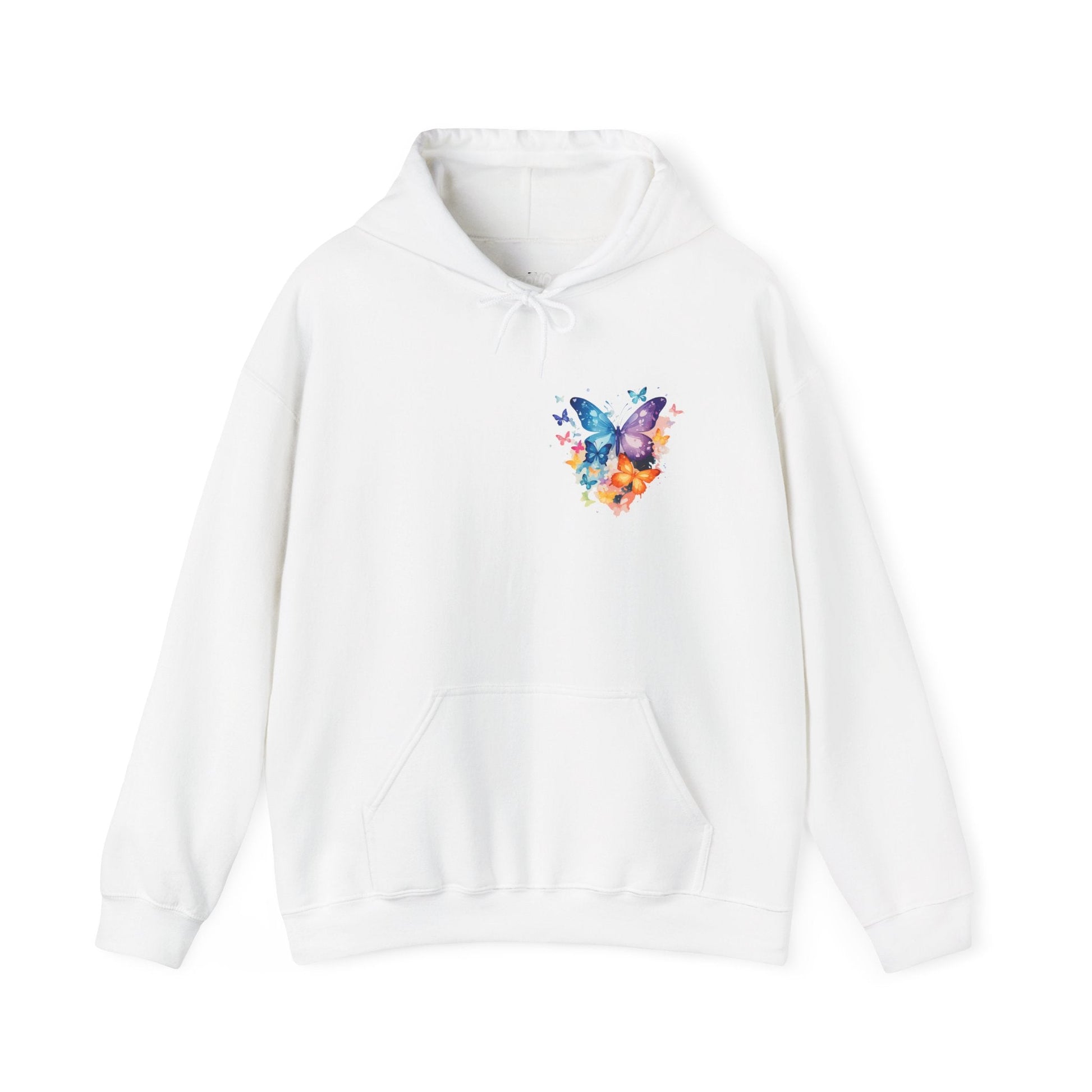 Colorful Butterfly Hoodie - Artistic Unisex Sweatshirt for Spring Adventures Printify