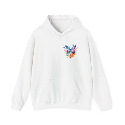 Colorful Butterfly Hoodie - Artistic Unisex Sweatshirt for Spring Adventures Printify