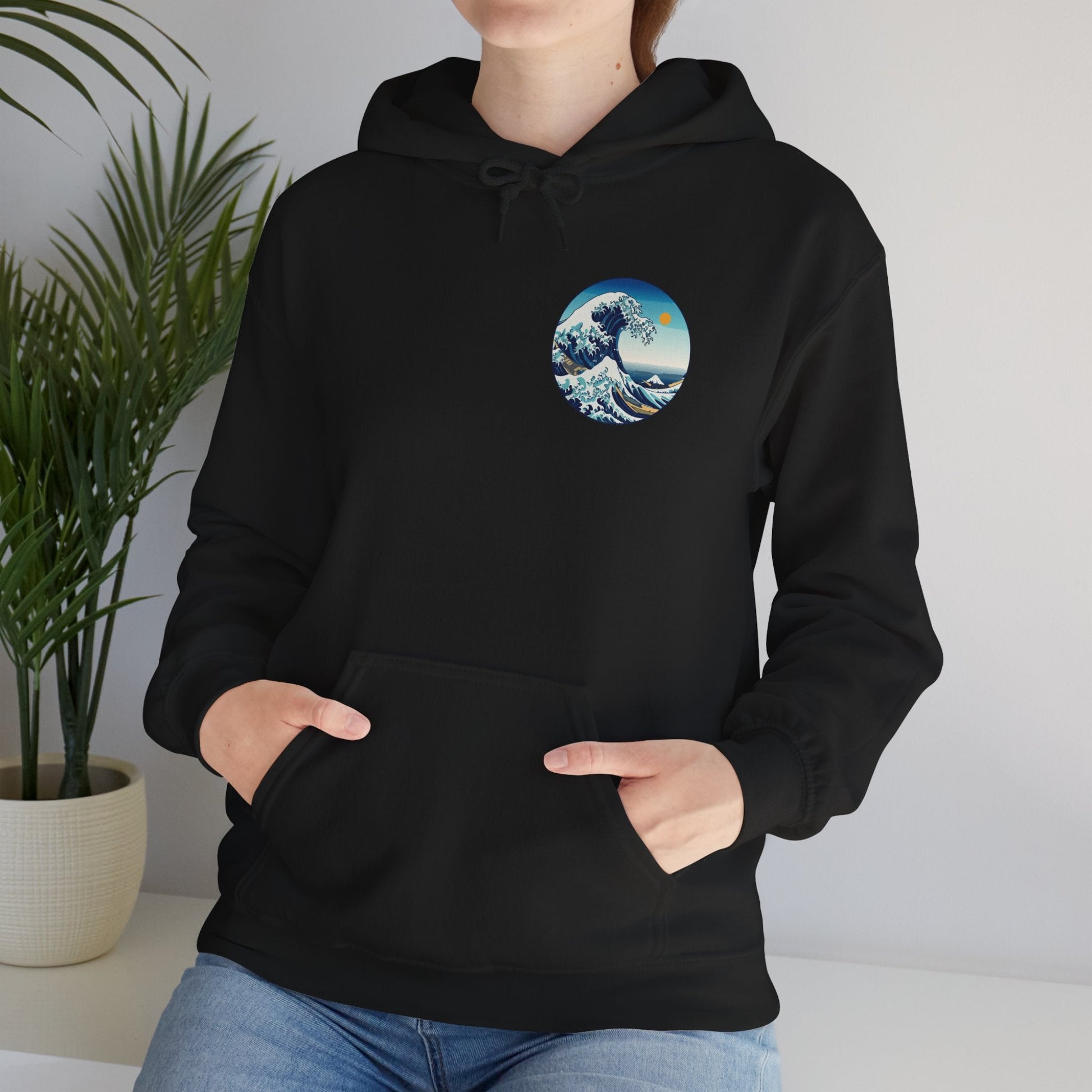 Ocean Wave Graphic Hoodie, Cozy Unisex Sweatshirt, Nature Lover Gift, Beach Vibes Apparel, Art-Inspired Clothing Printify