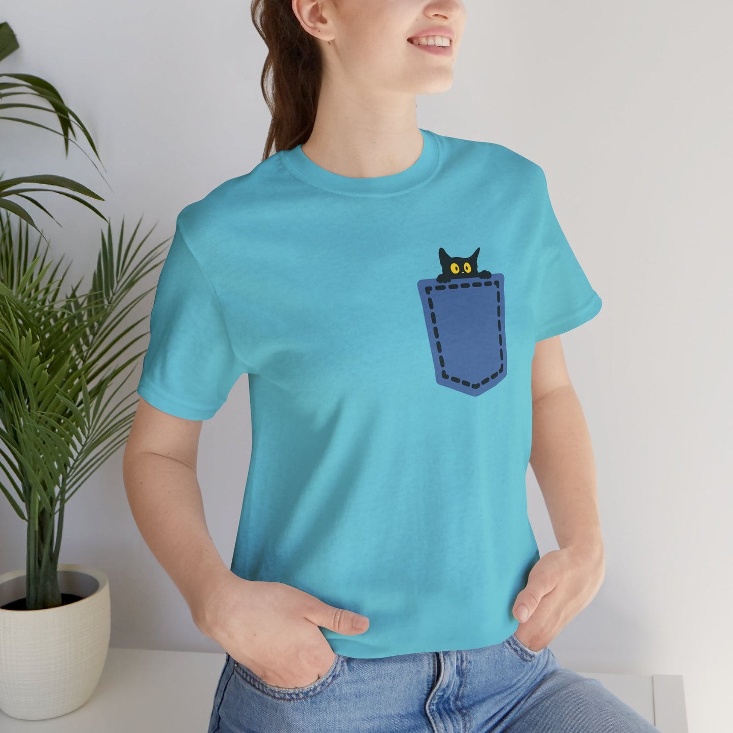 Cat Pocket Tee Boho Wear
