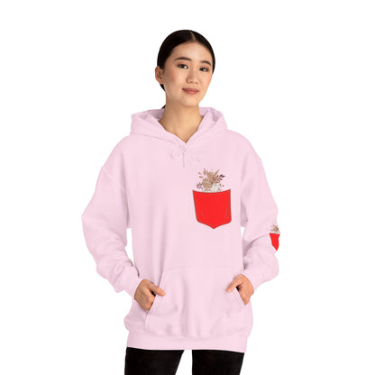 Funny Botanic Autumn Unisex Hoodie Sweatshirt with Pocket Flowers Boho Wear