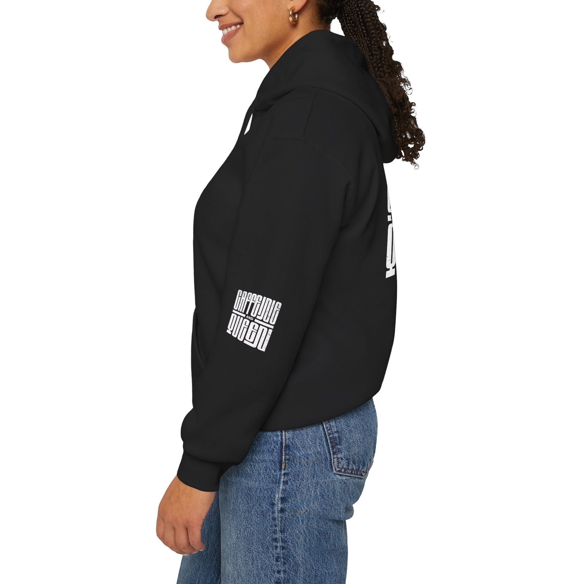 Hooded Sweatshirt - Caffeine Queen Graphic Design Boho Wear
