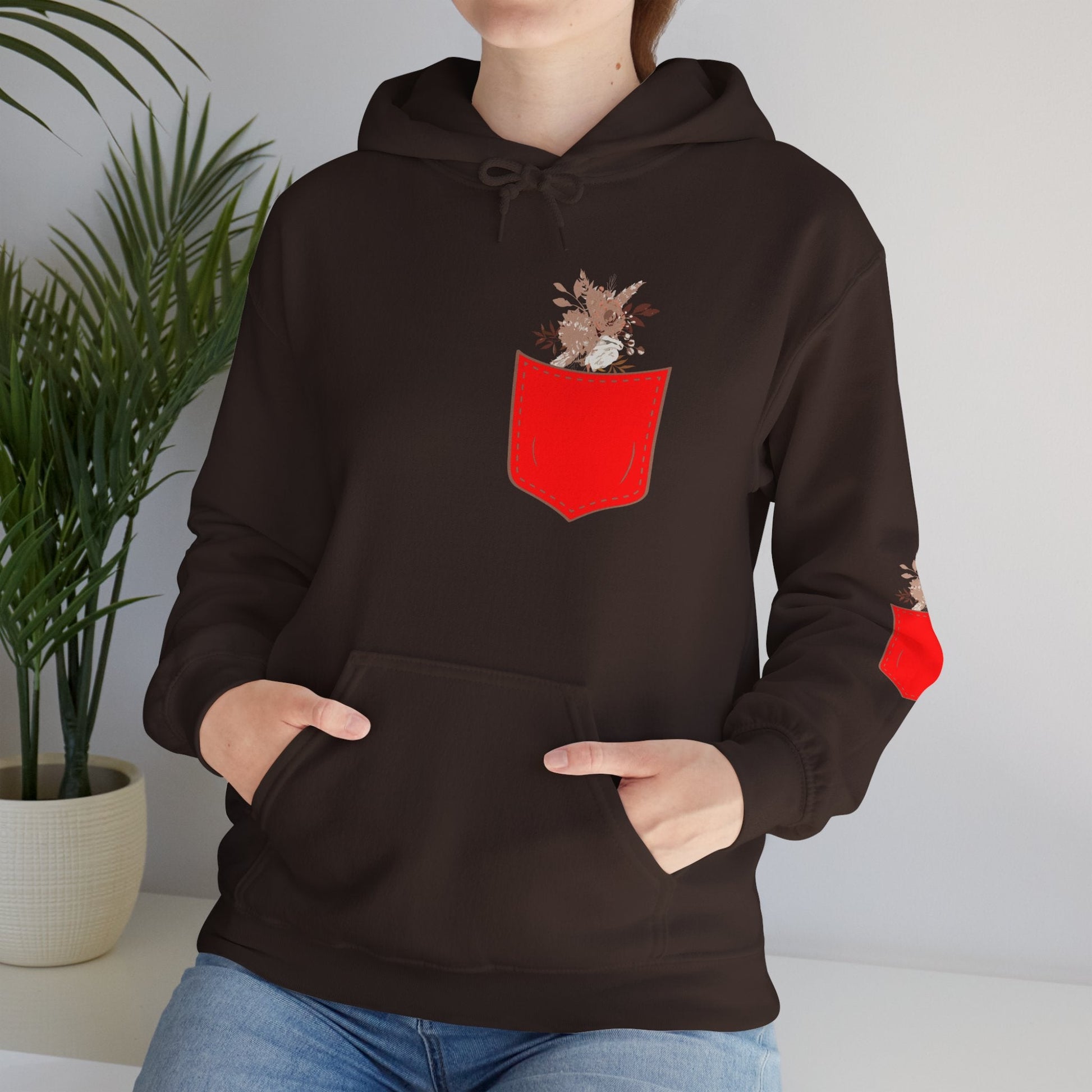 Funny Botanic Autumn Unisex Hoodie Sweatshirt with Pocket Flowers Printify