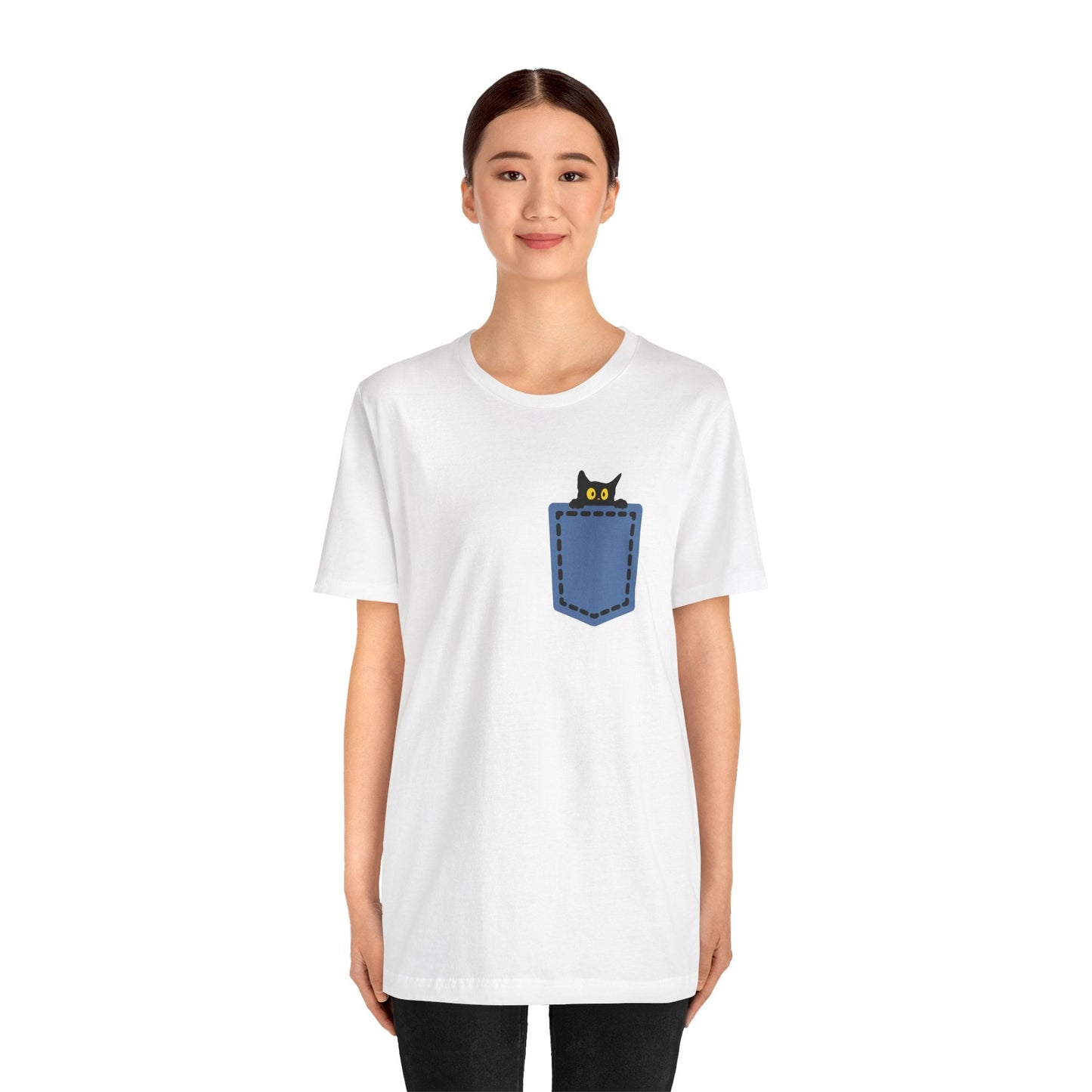 Cat Pocket Tee Printify