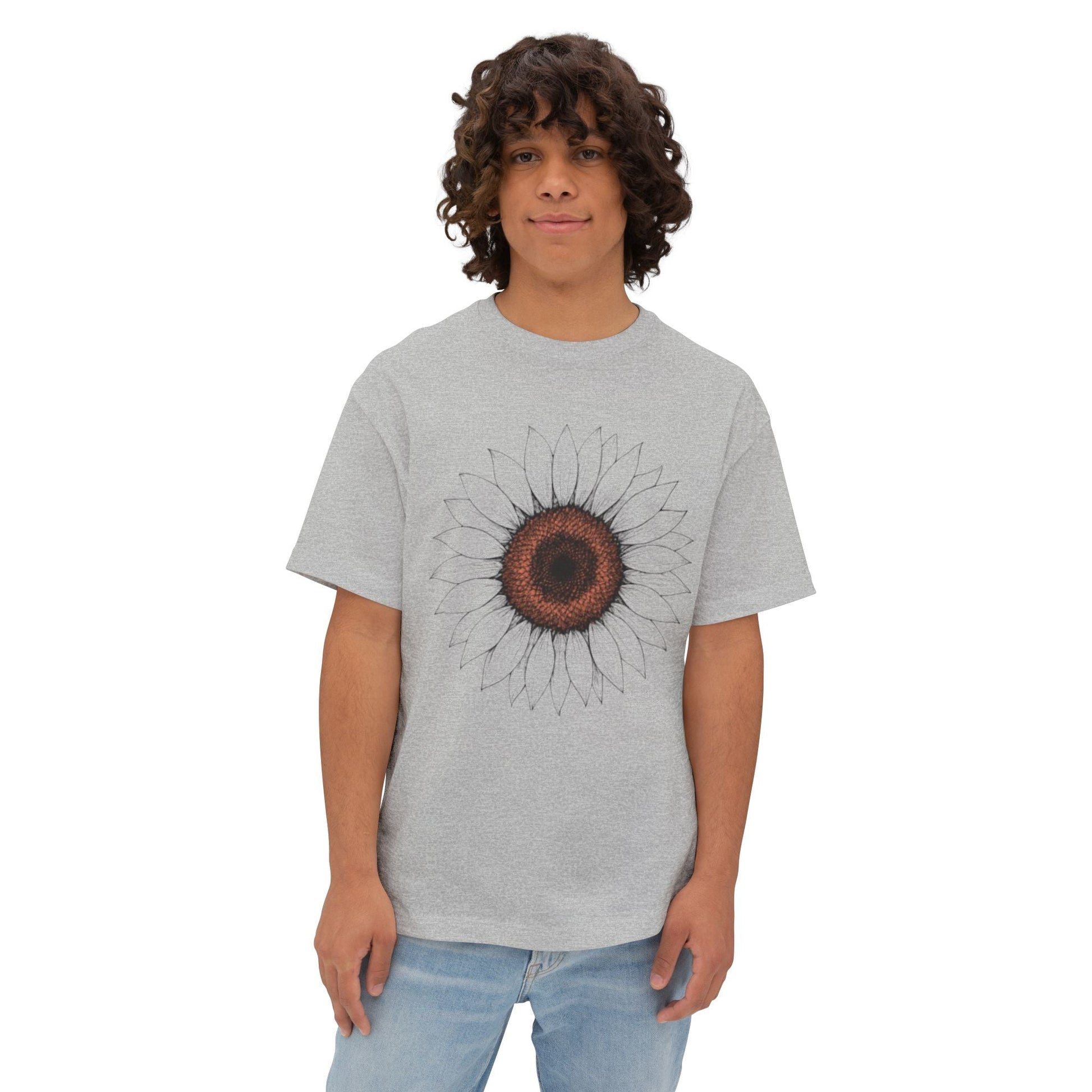 Sunflower Boho Oversized Tee - Funny Unisex T-Shirt Boho Wear