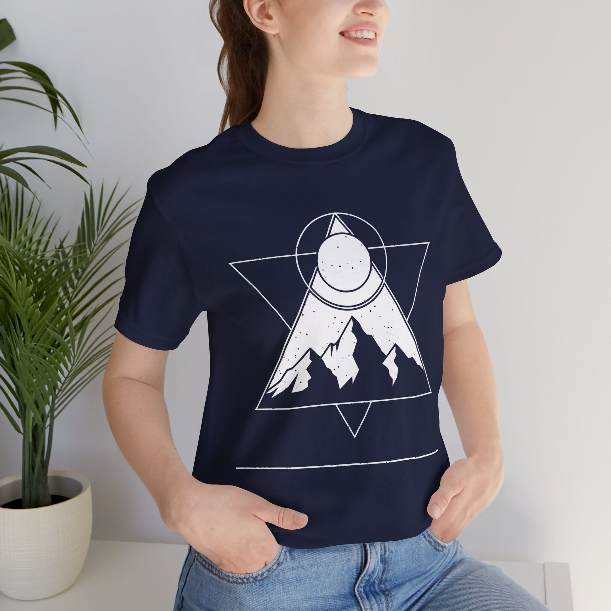 Mountain Sun Graphic Tee, Nature Lover Shirt, Outdoorsy Gift, Bohemian Style T-Shirt, Adventure, Unisex Jet Black Tee Printify