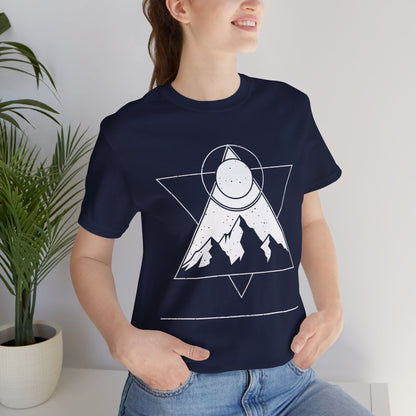 Mountain Sun Graphic Tee, Nature Lover Shirt, Outdoorsy Gift, Bohemian Style T-Shirt, Adventure, Unisex Jet Black Tee Printify