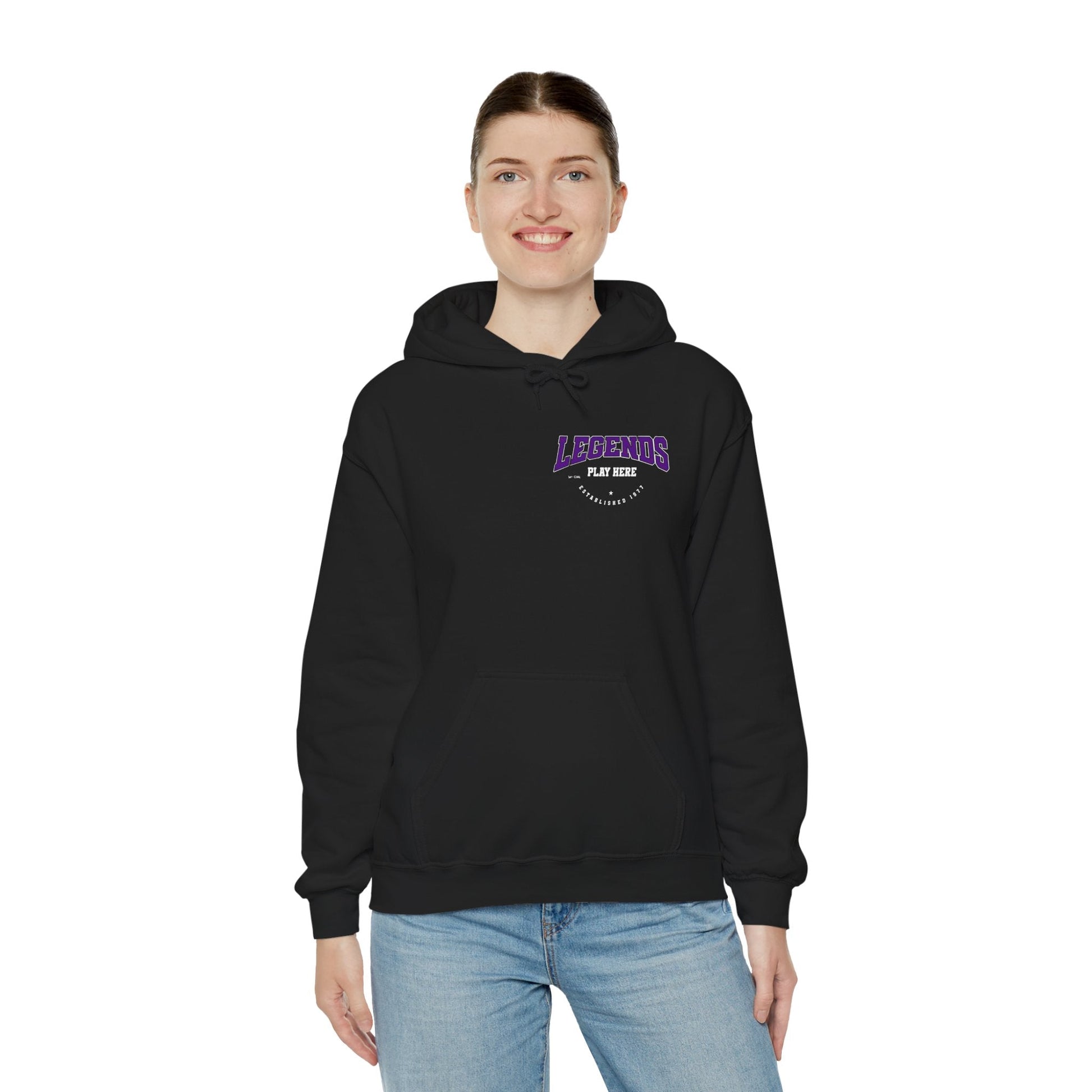 Legends Play Here Hoodie | Unisex Heavy Blend™ Sweatshirt for Gamers, Casual Wear, Friends Gatherings, Cozy Gift Ideas, Unique Style Boho Wear