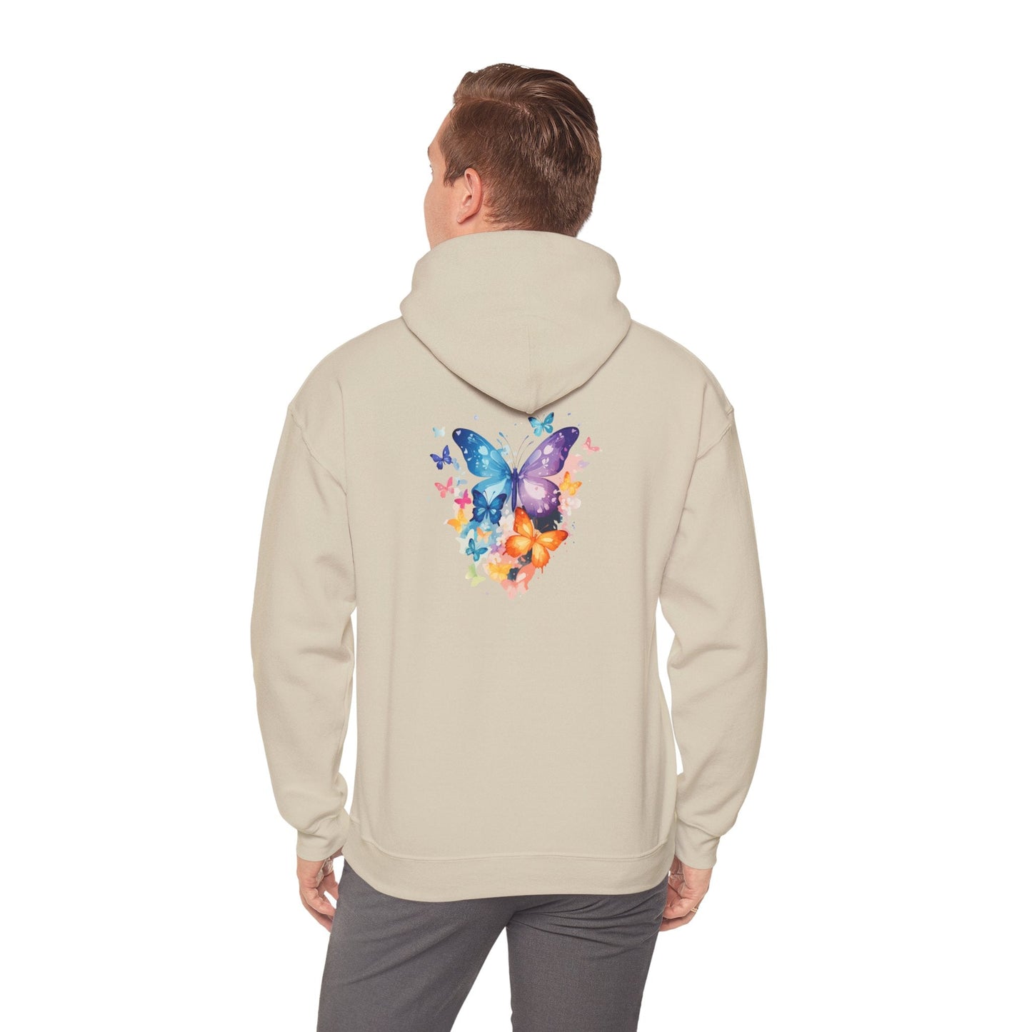 Colorful Butterfly Hoodie - Artistic Unisex Sweatshirt for Spring Adventures Printify