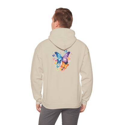 Colorful Butterfly Hoodie - Artistic Unisex Sweatshirt for Spring Adventures Printify