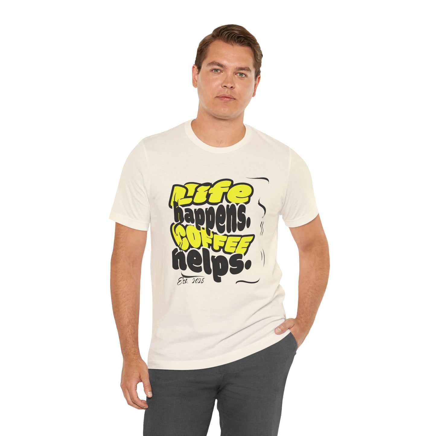 Coffee Lover T-Shirt - Life happens Coffee helps Boho Wear