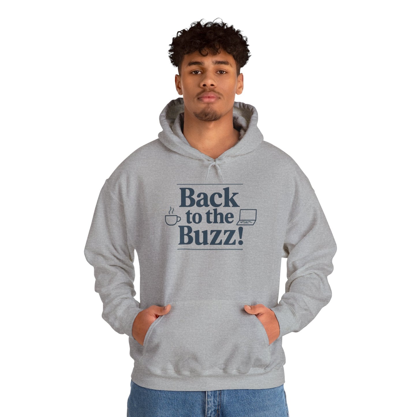 Hooded Sweatshirt - 'back to the buzz' Design Printify