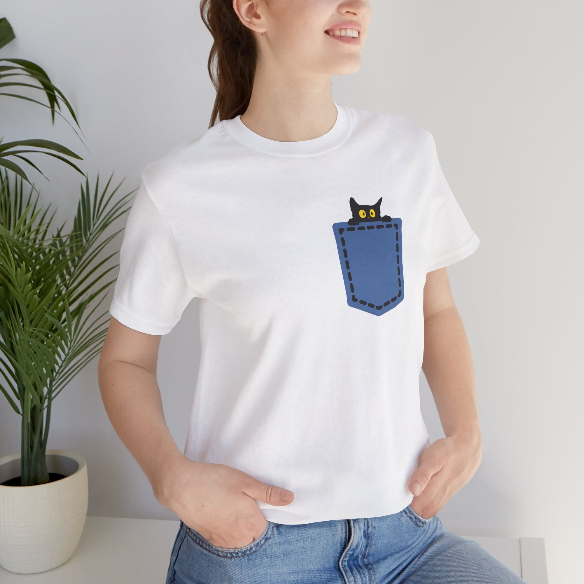 Cat Pocket Tee Printify