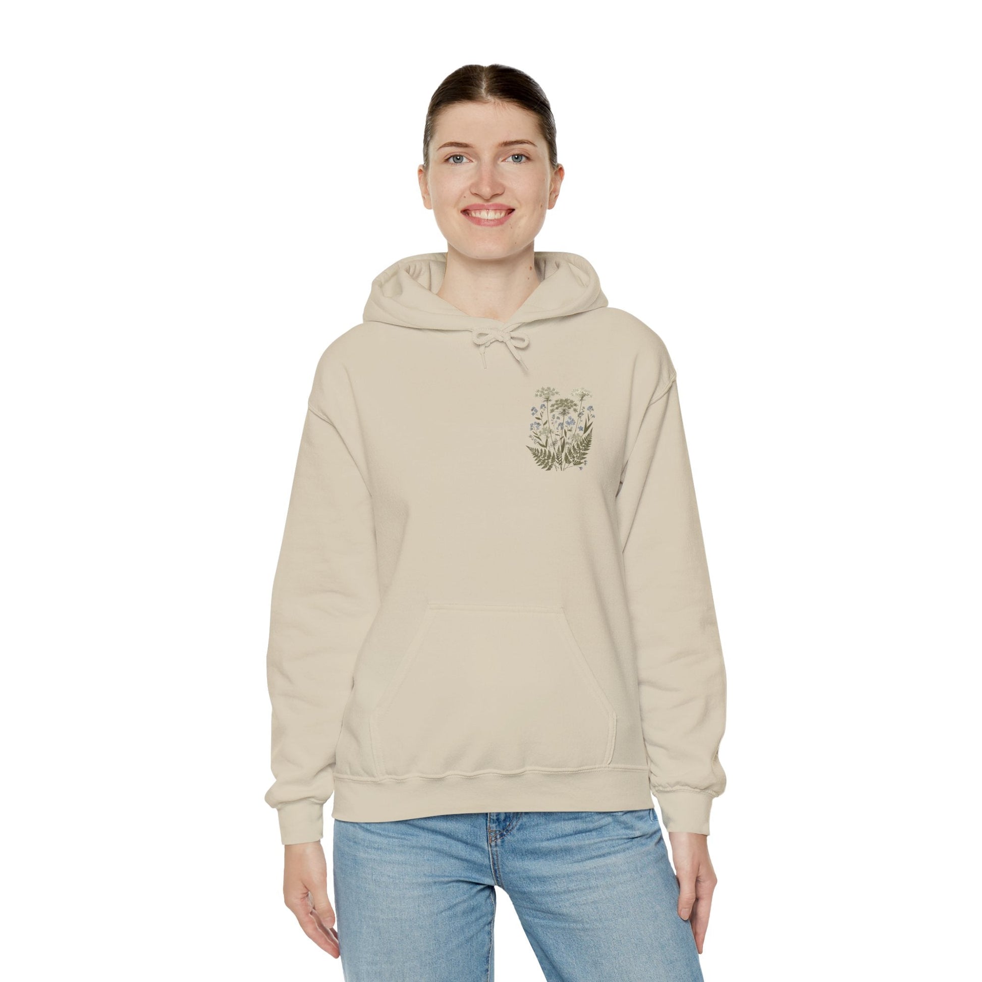 Botanical Print Unisex Hoodie - Embrace Nature Boho Wear