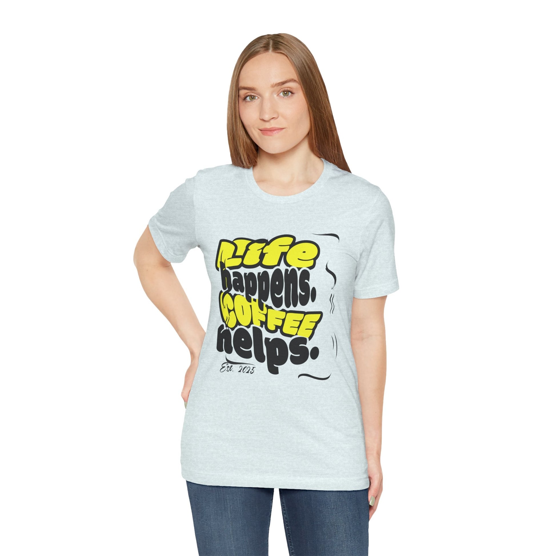 Coffee Lover T-Shirt - Life happens Coffee helps Boho Wear