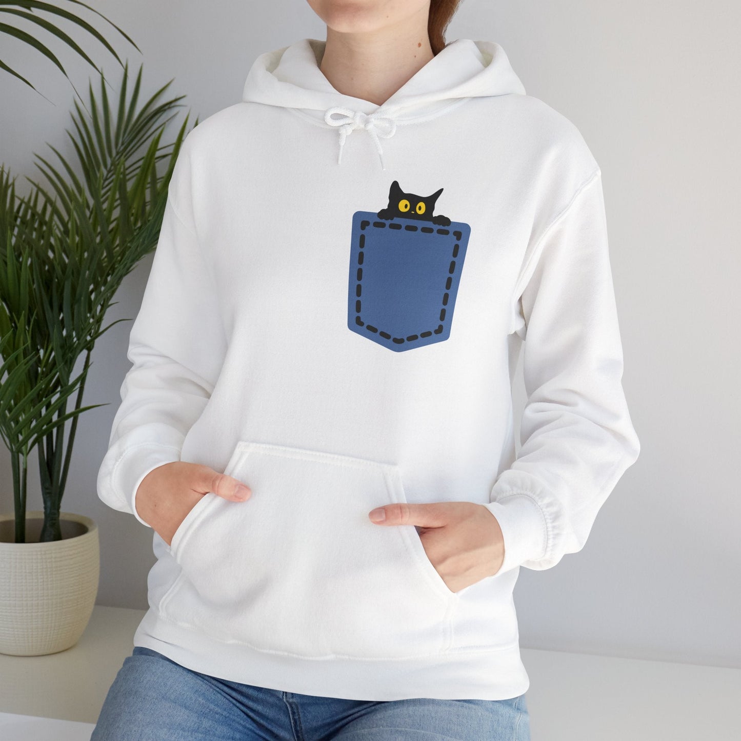 Cat Pocket Hoodie | Cute Cat Lover Gift, Unisex Printify