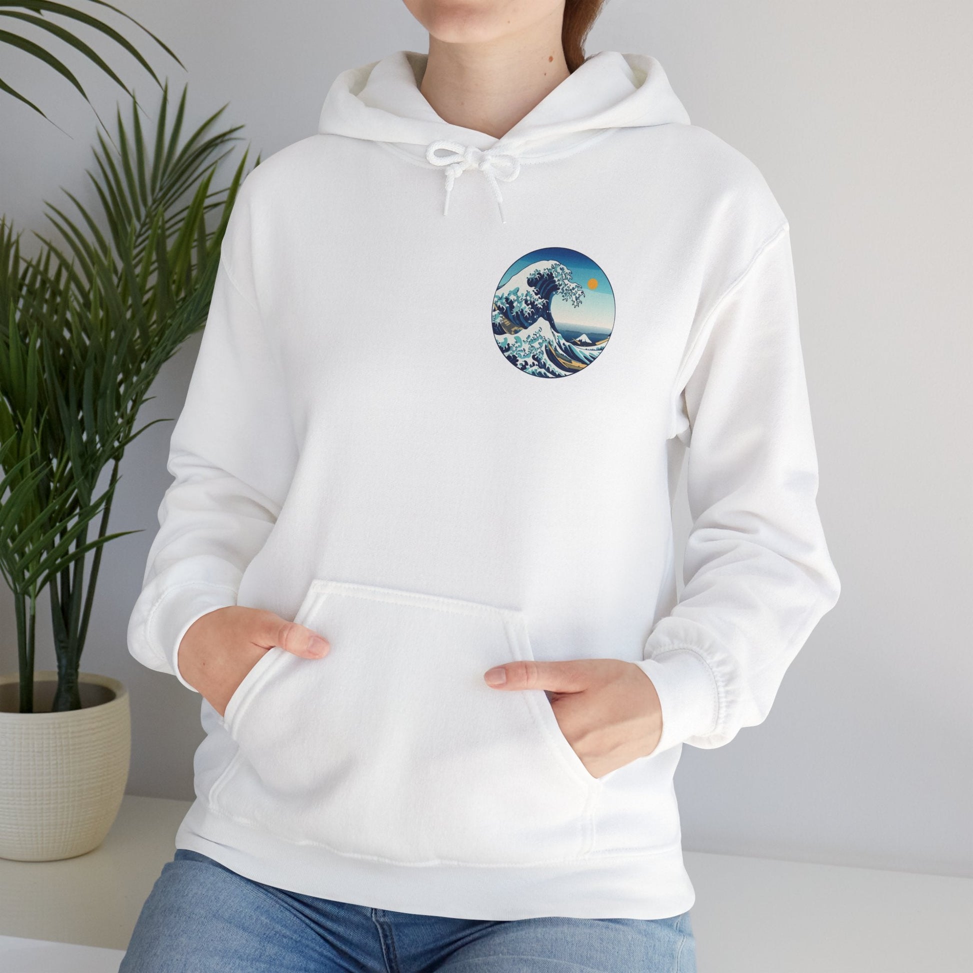 Ocean Wave Graphic Hoodie, Cozy Unisex Sweatshirt, Nature Lover Gift, Beach Vibes Apparel, Art-Inspired Clothing Printify