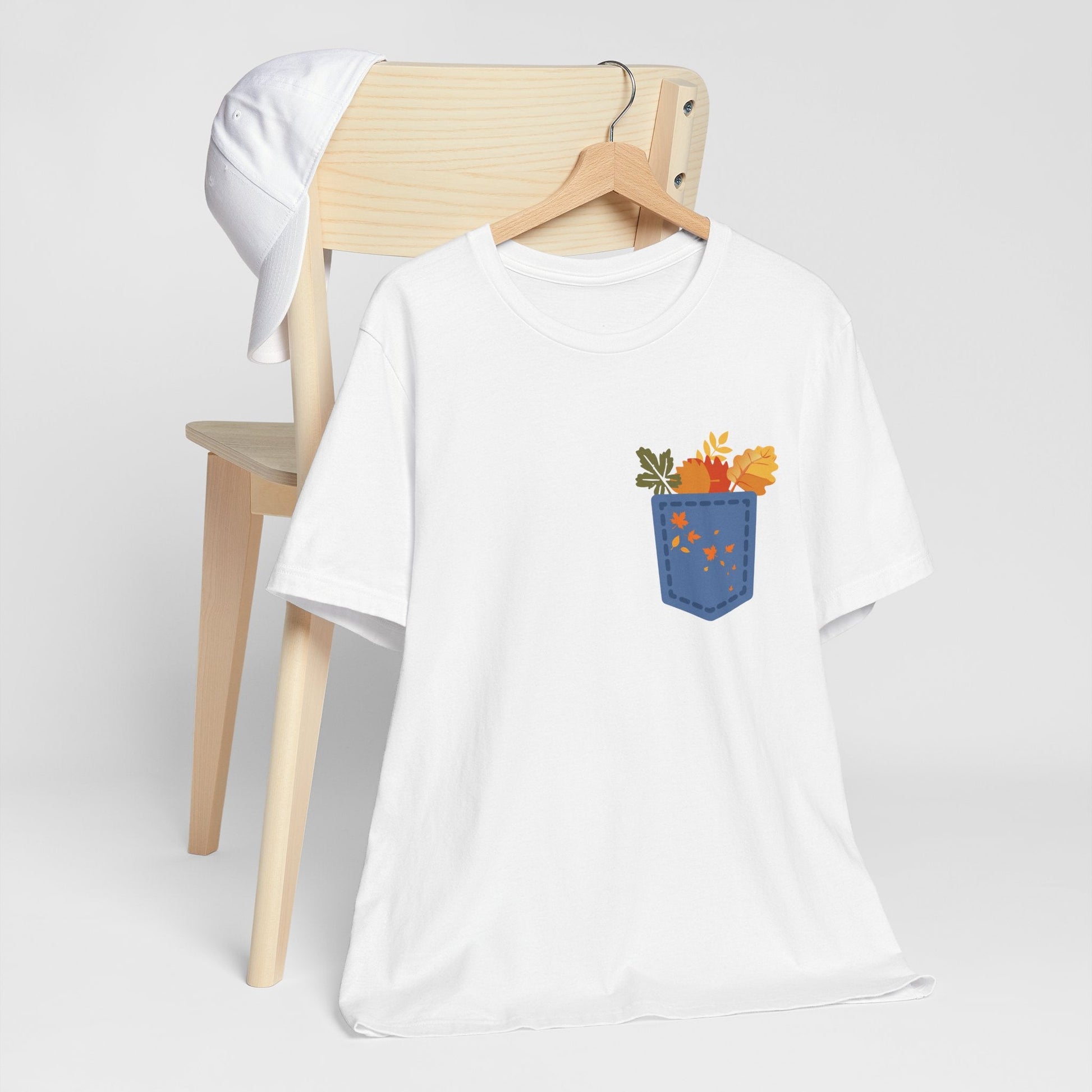 Pocket Boho Tee - Funny Botanic Autumn Design Printify