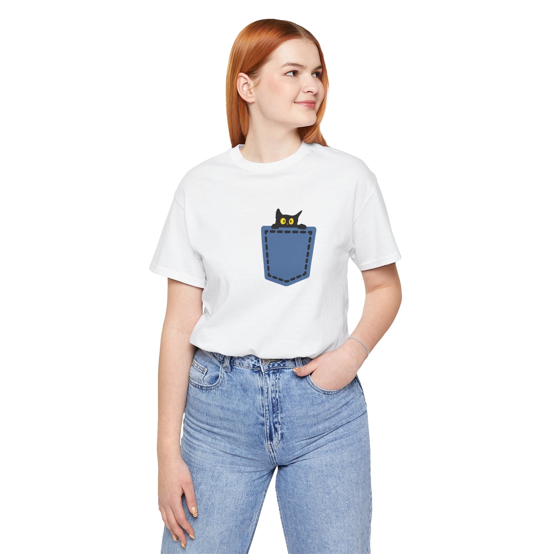 Cat Pocket Tee Printify
