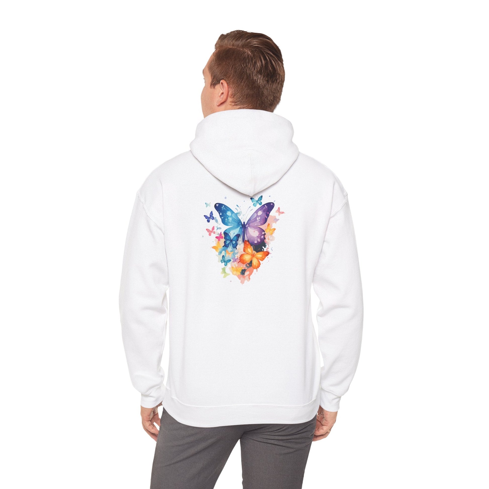 Colorful Butterfly Hoodie - Artistic Unisex Sweatshirt for Spring Adventures Printify