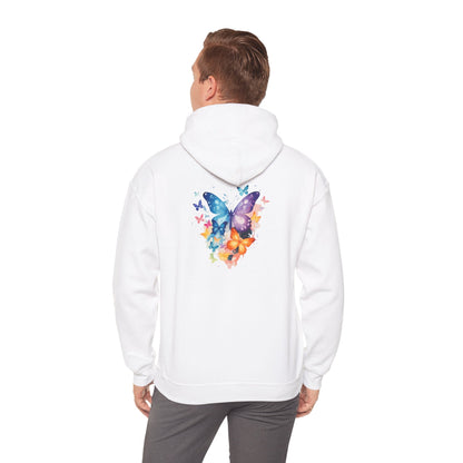 Colorful Butterfly Hoodie - Artistic Unisex Sweatshirt for Spring Adventures Printify