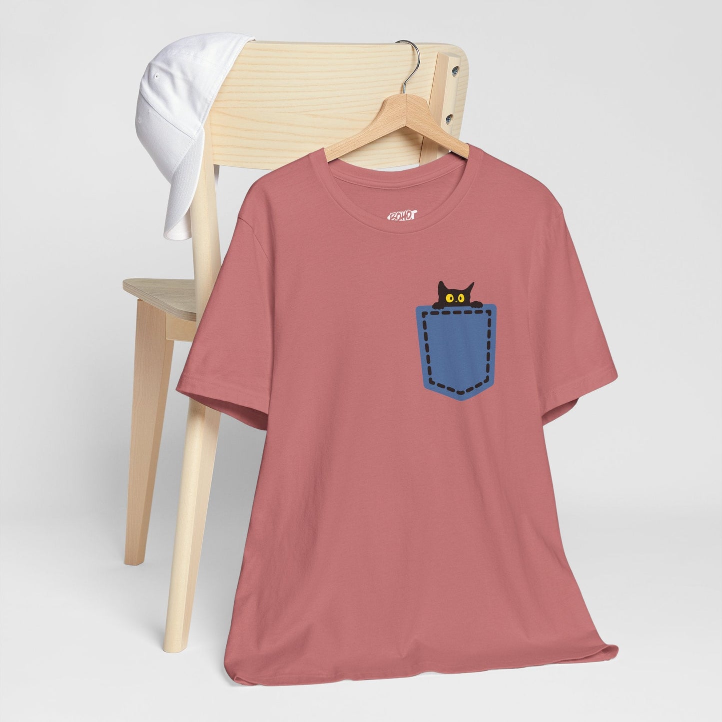Cat Pocket Tee Printify