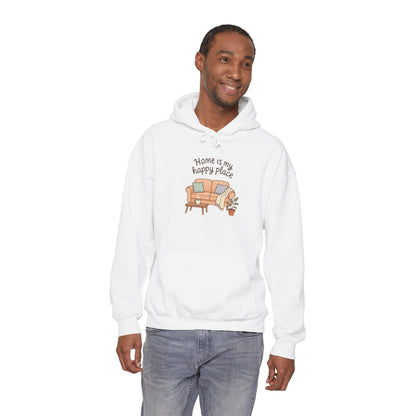 Hooded Sweatshirt - 'Home Is My Happy Place' Design Boho Wear