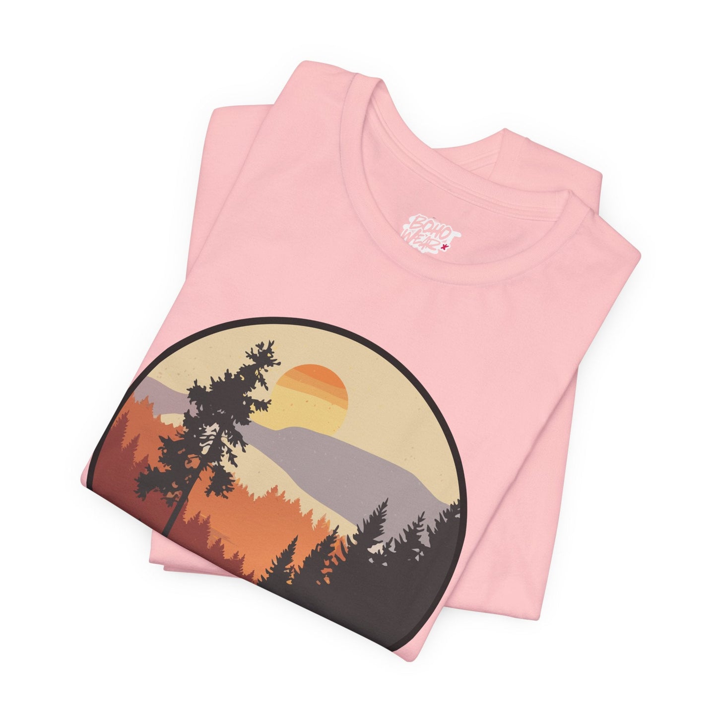 Sunset Forest Unisex Tee | Nature Lover Shirt, Hiking Apparel, Outdoor Gift, Eco-Friendly Fashion, Casual Wear Boho Wear
