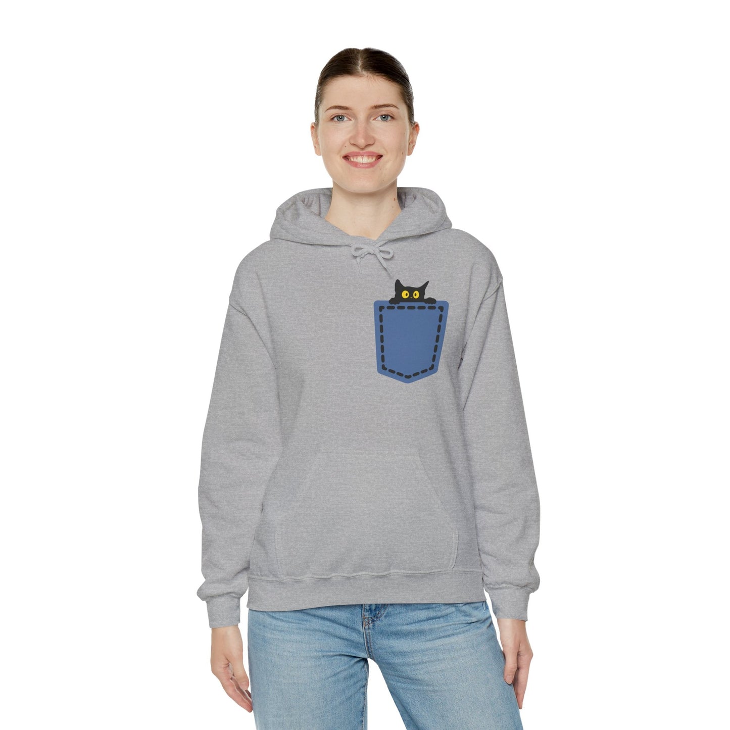 Cat Pocket Hoodie | Cute Cat Lover Gift, Unisex Printify