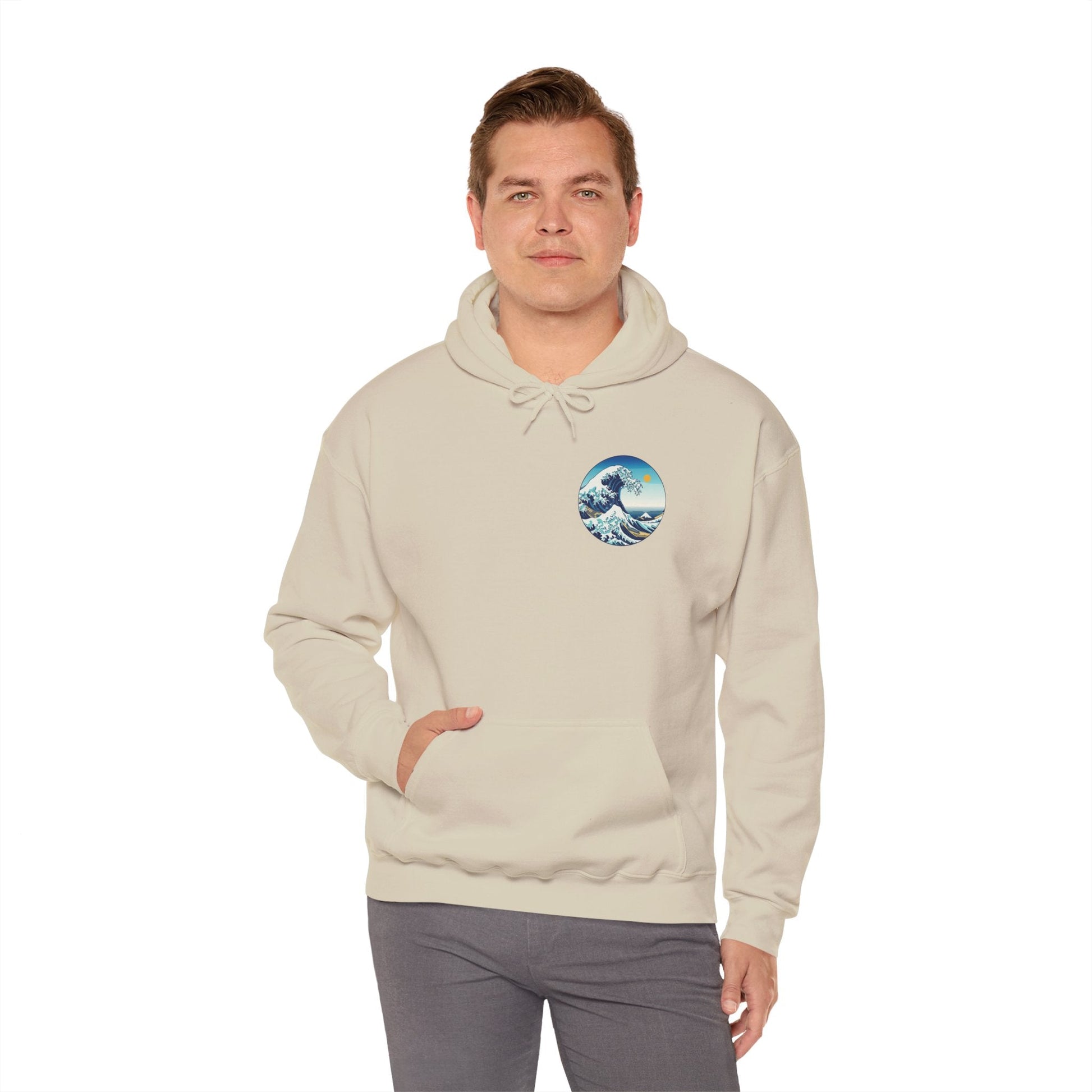 Ocean Wave Graphic Hoodie, Cozy Unisex Sweatshirt, Nature Lover Gift, Beach Vibes Apparel, Art-Inspired Clothing Printify