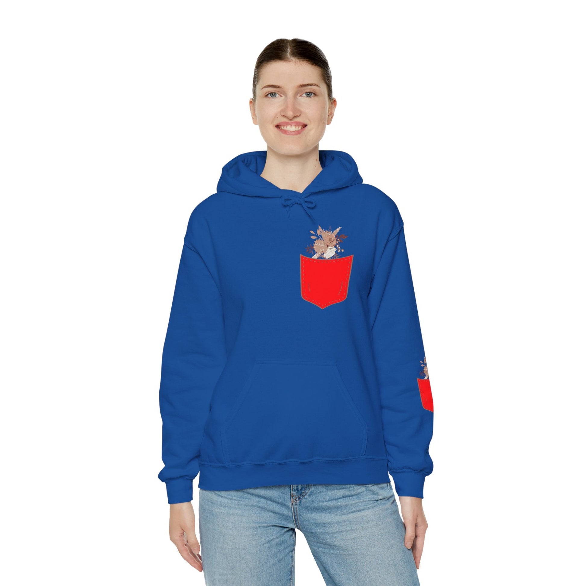 Funny Botanic Autumn Unisex Hoodie Sweatshirt with Pocket Flowers Boho Wear
