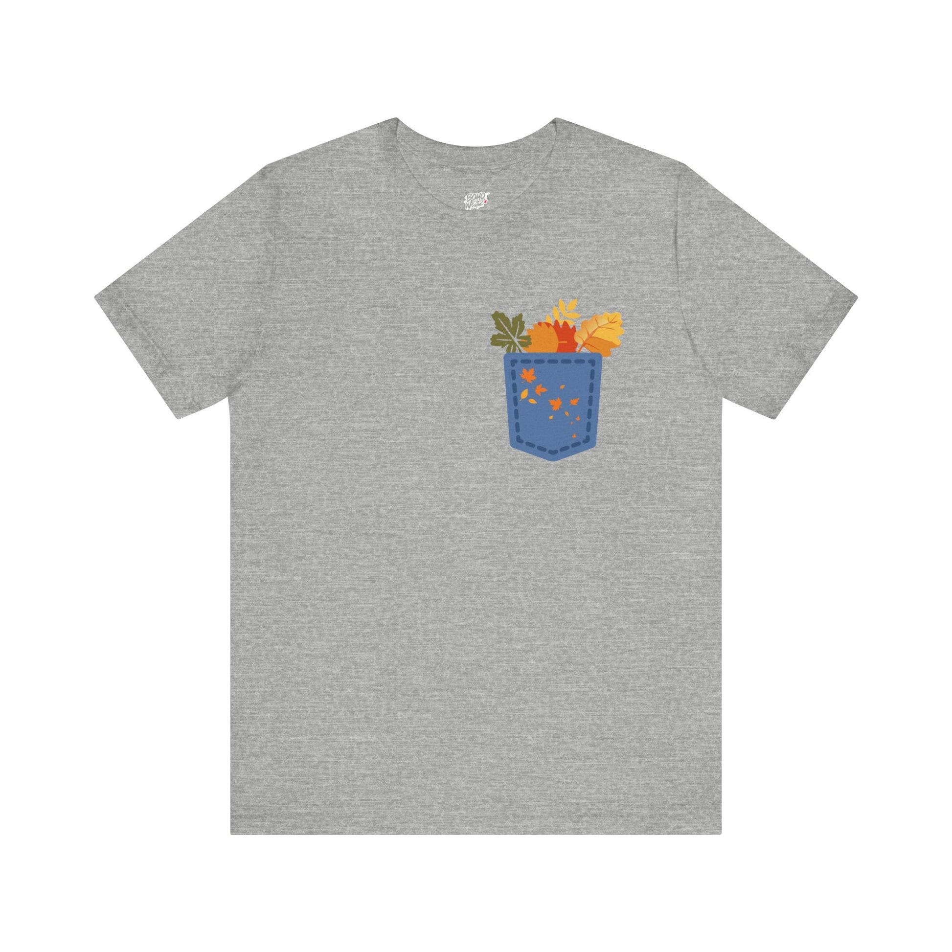 Pocket Boho Tee - Funny Botanic Autumn Design Printify