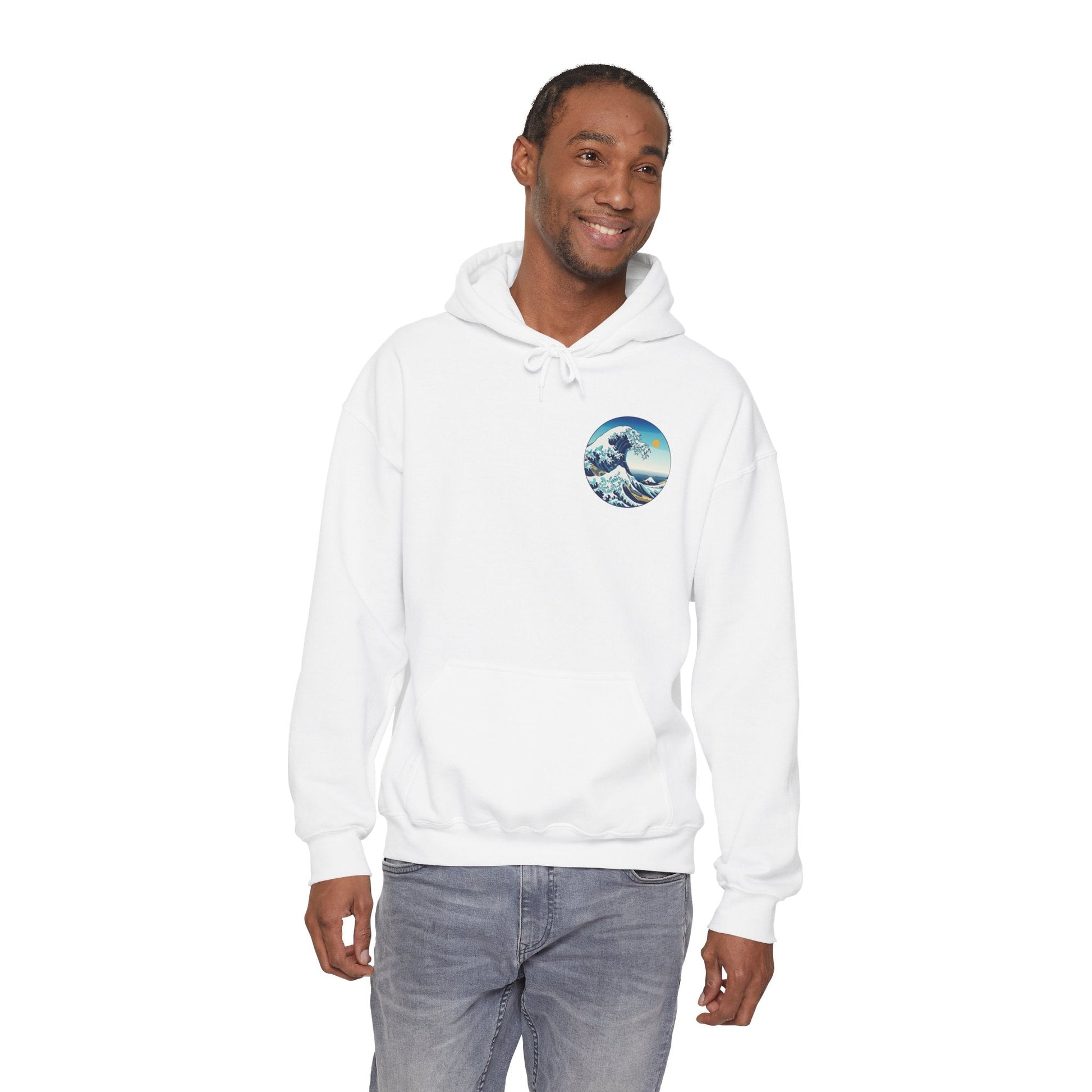 Ocean Wave Graphic Hoodie, Cozy Unisex Sweatshirt, Nature Lover Gift, Beach Vibes Apparel, Art-Inspired Clothing Printify