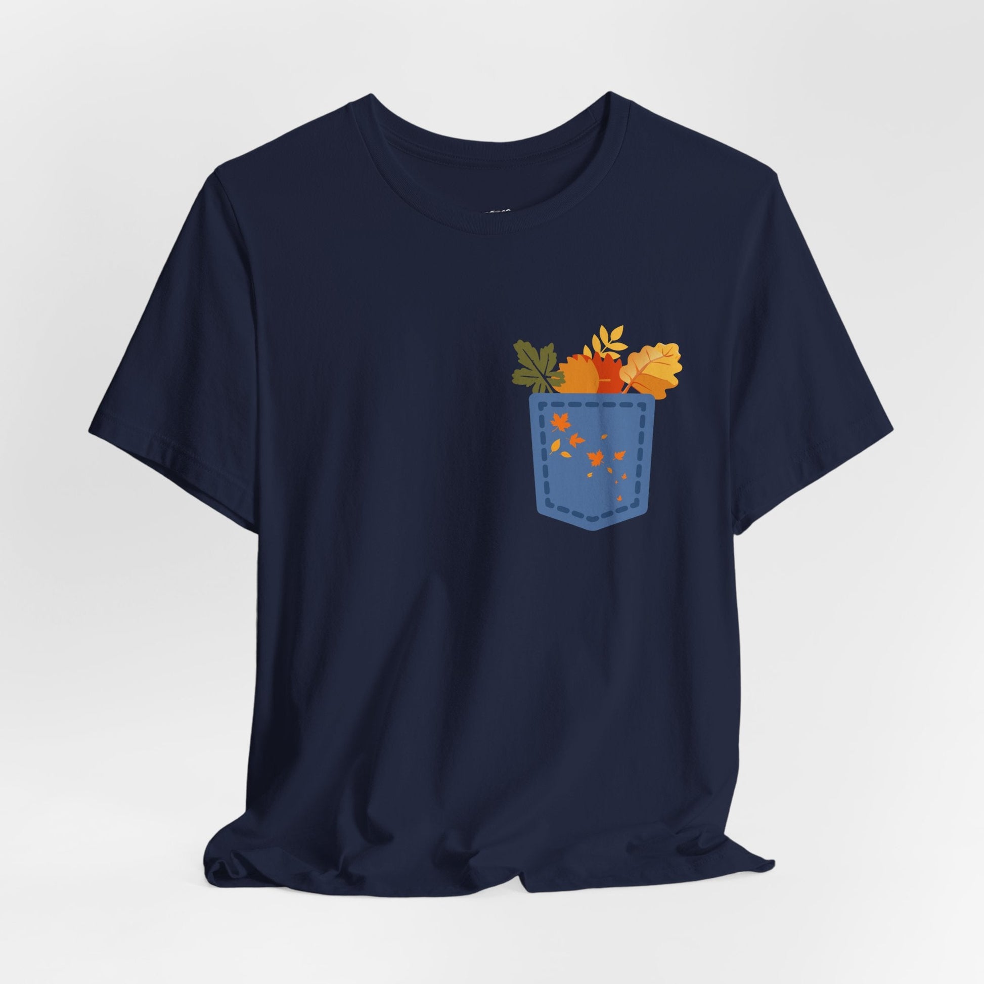 Pocket Boho Tee - Funny Botanic Autumn Design Boho Wear