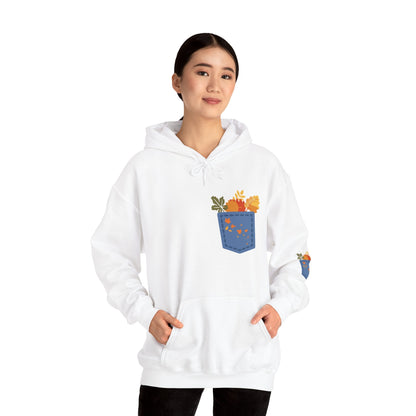 Floral Pocket Hoodie - Cozy Unisex Sweatshirt for Gardening Lovers Boho Wear