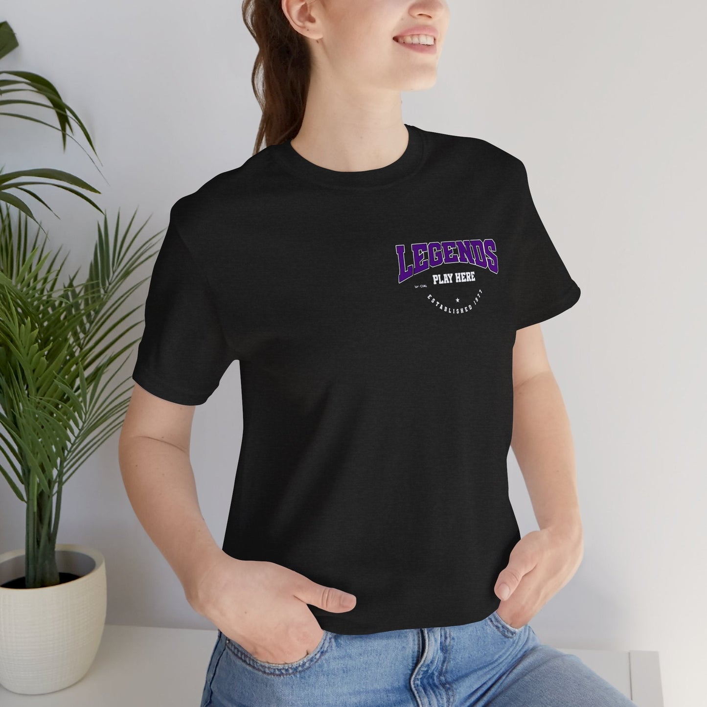 Legends Play Here Tee, Casual Unisex T-Shirt, Gift for Gamers, Birthday, Sports Fan Apparel, Comfortable Everyday Wear Boho Wear