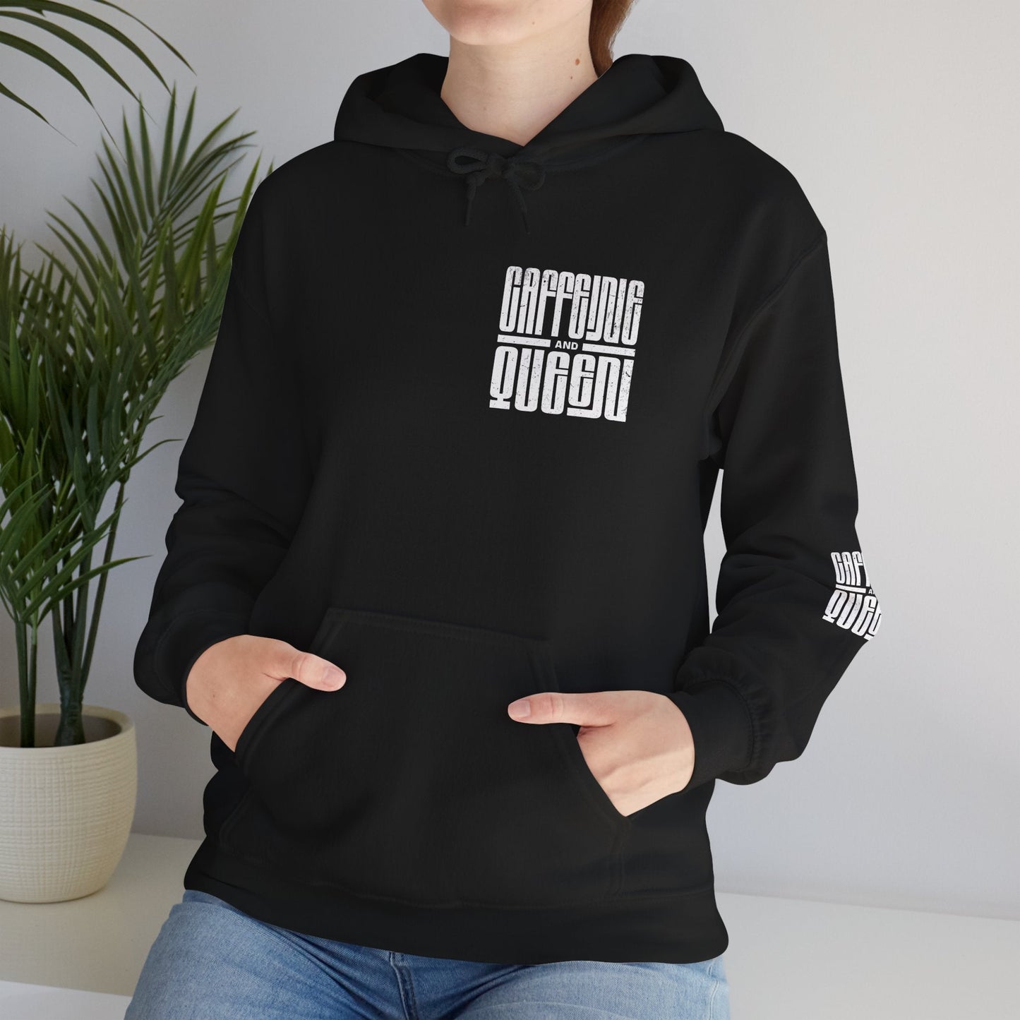 Hooded Sweatshirt - Caffeine Queen Graphic Design Boho Wear