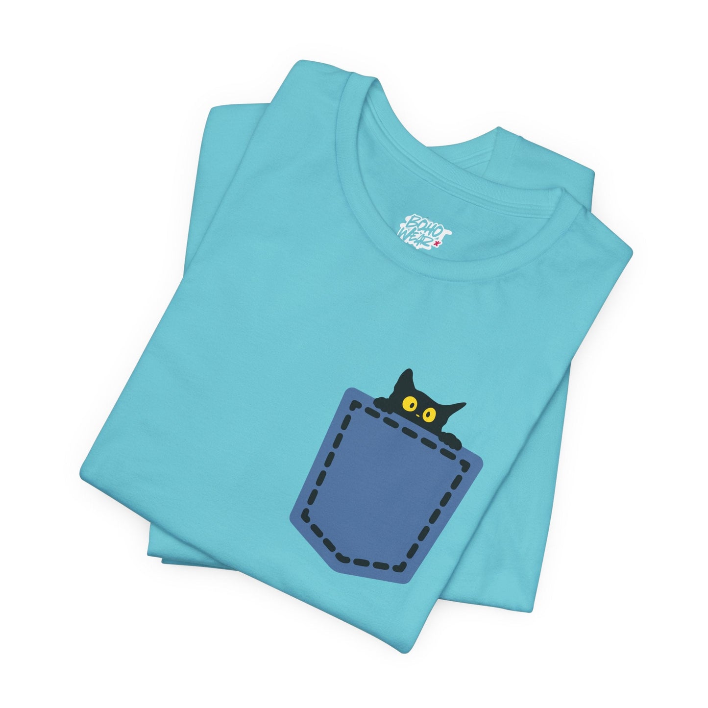Cat Pocket Tee Boho Wear