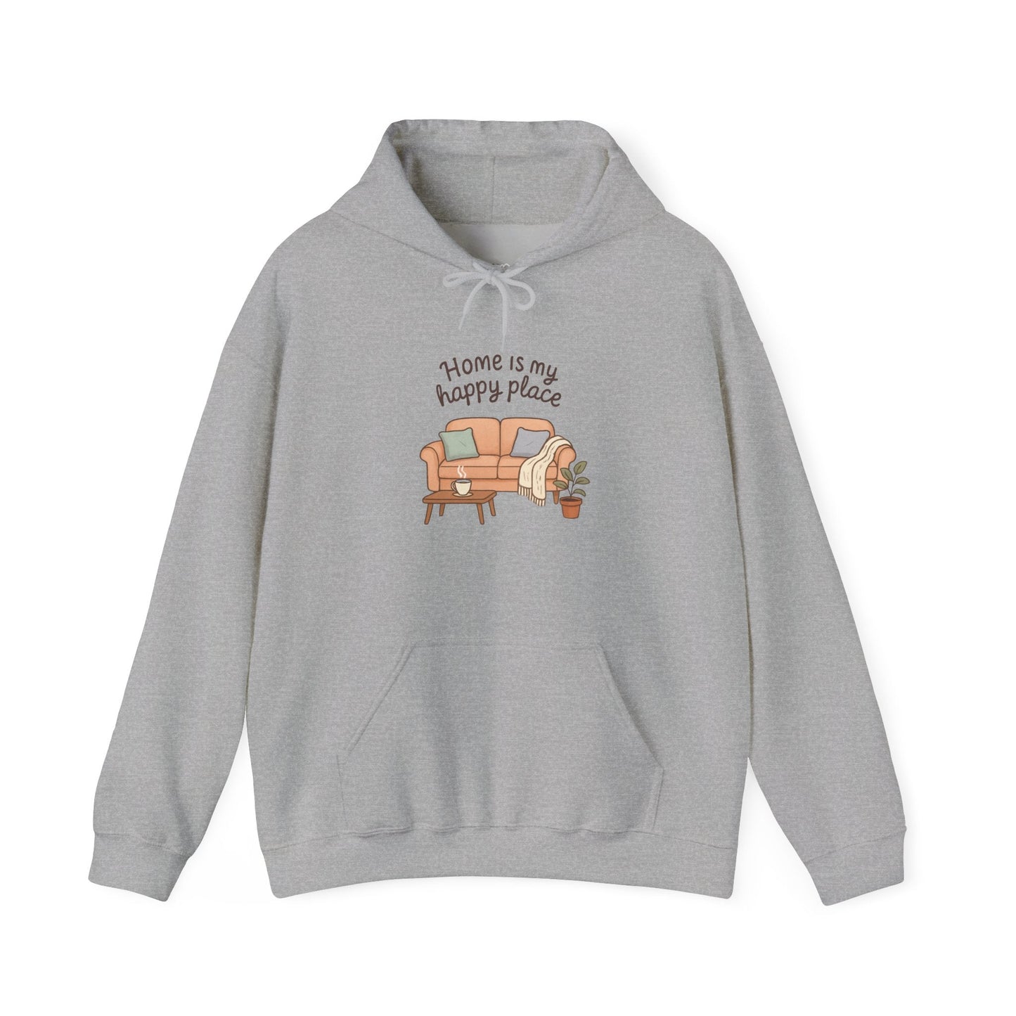 Hooded Sweatshirt - 'Home Is My Happy Place' Design Boho Wear