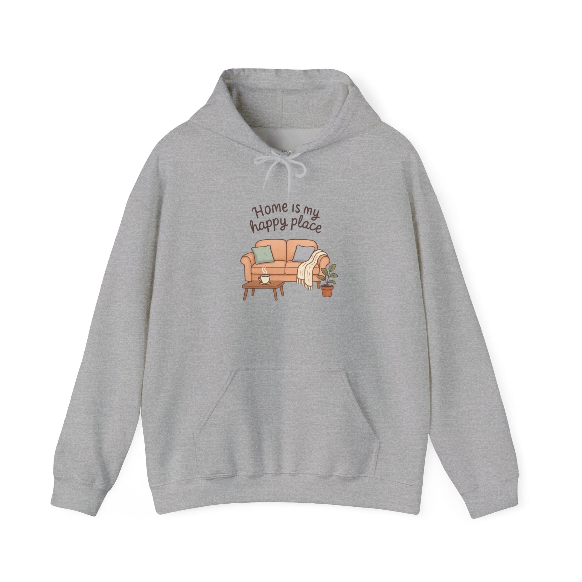 Hooded Sweatshirt - 'Home Is My Happy Place' Design Boho Wear