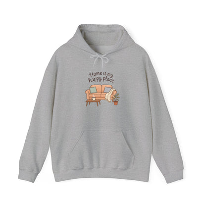 Hooded Sweatshirt - 'Home Is My Happy Place' Design Boho Wear
