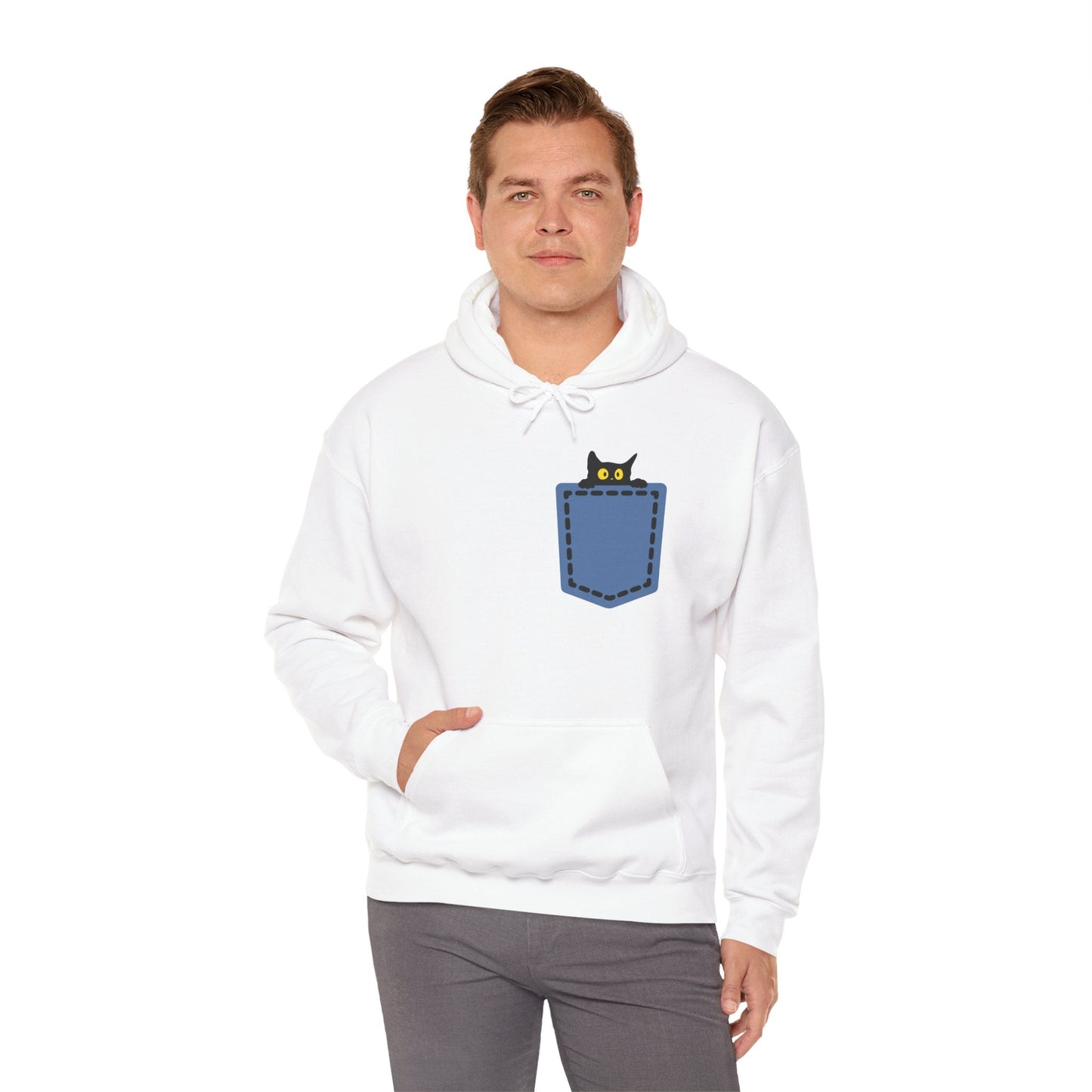 Cat Pocket Hoodie | Cute Cat Lover Gift, Unisex Printify