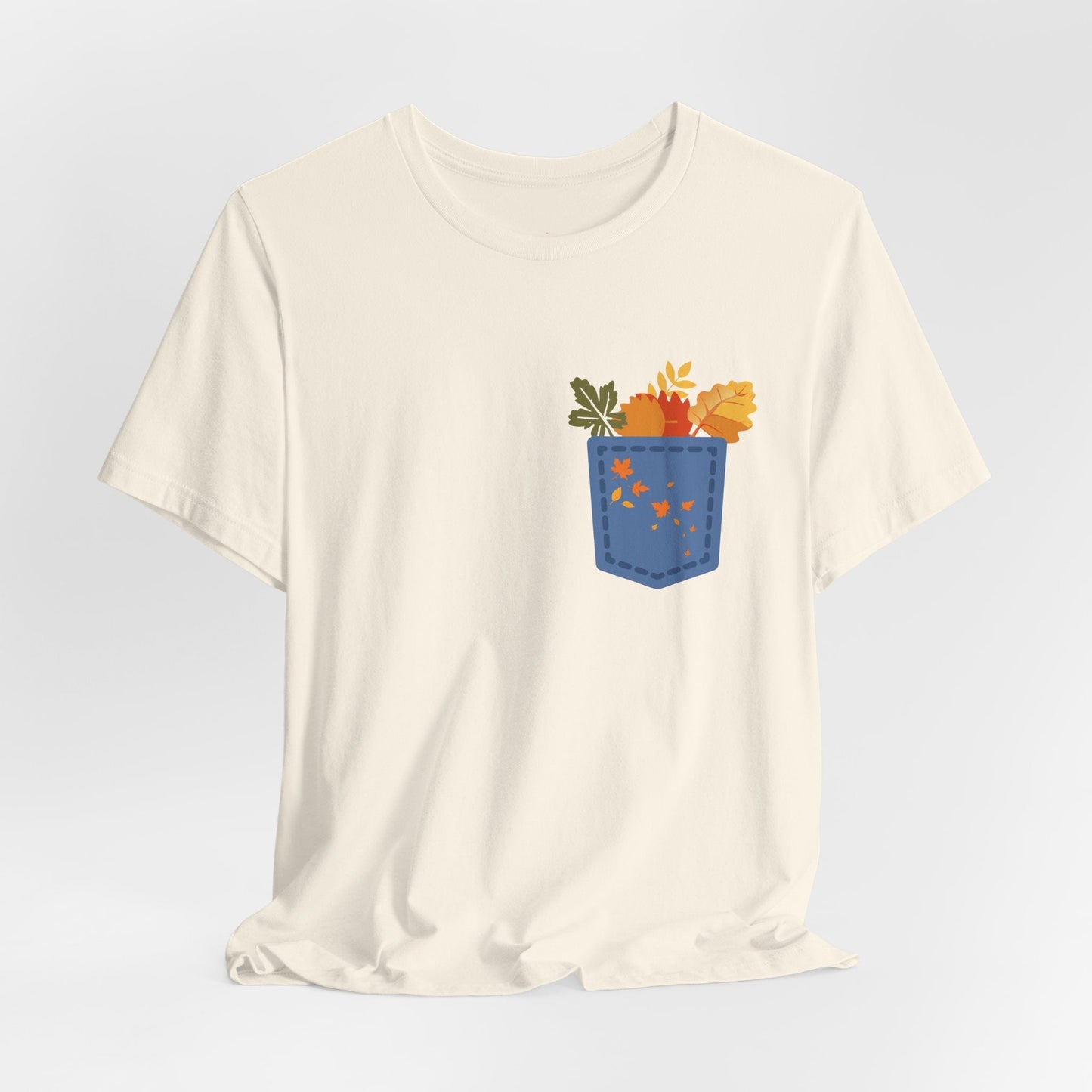 Pocket Boho Tee - Funny Botanic Autumn Design Printify