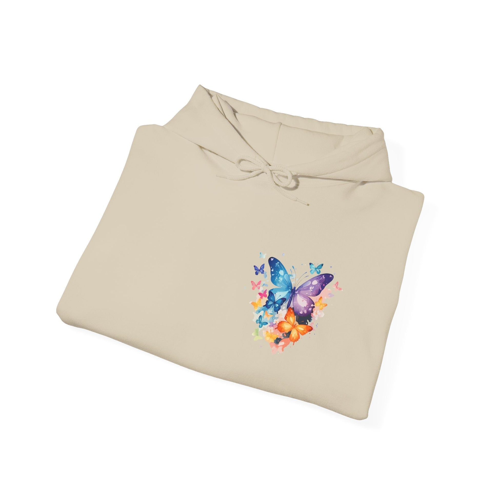 Colorful Butterfly Hoodie - Artistic Unisex Sweatshirt for Spring Adventures Printify