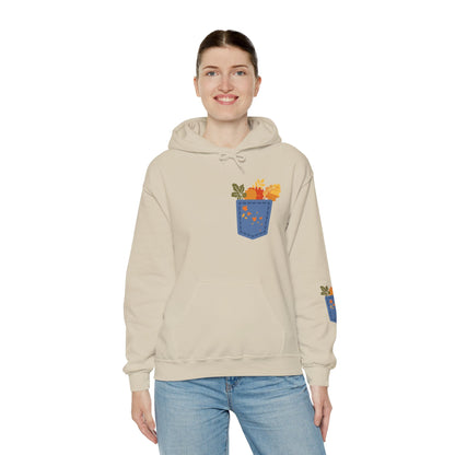 Floral Pocket Hoodie - Cozy Unisex Sweatshirt for Gardening Lovers Boho Wear