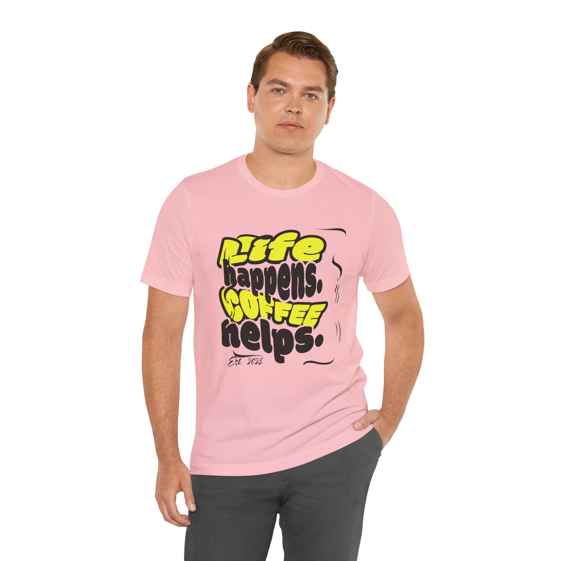 Coffee Lover T-Shirt - Life happens Coffee helps Boho Wear