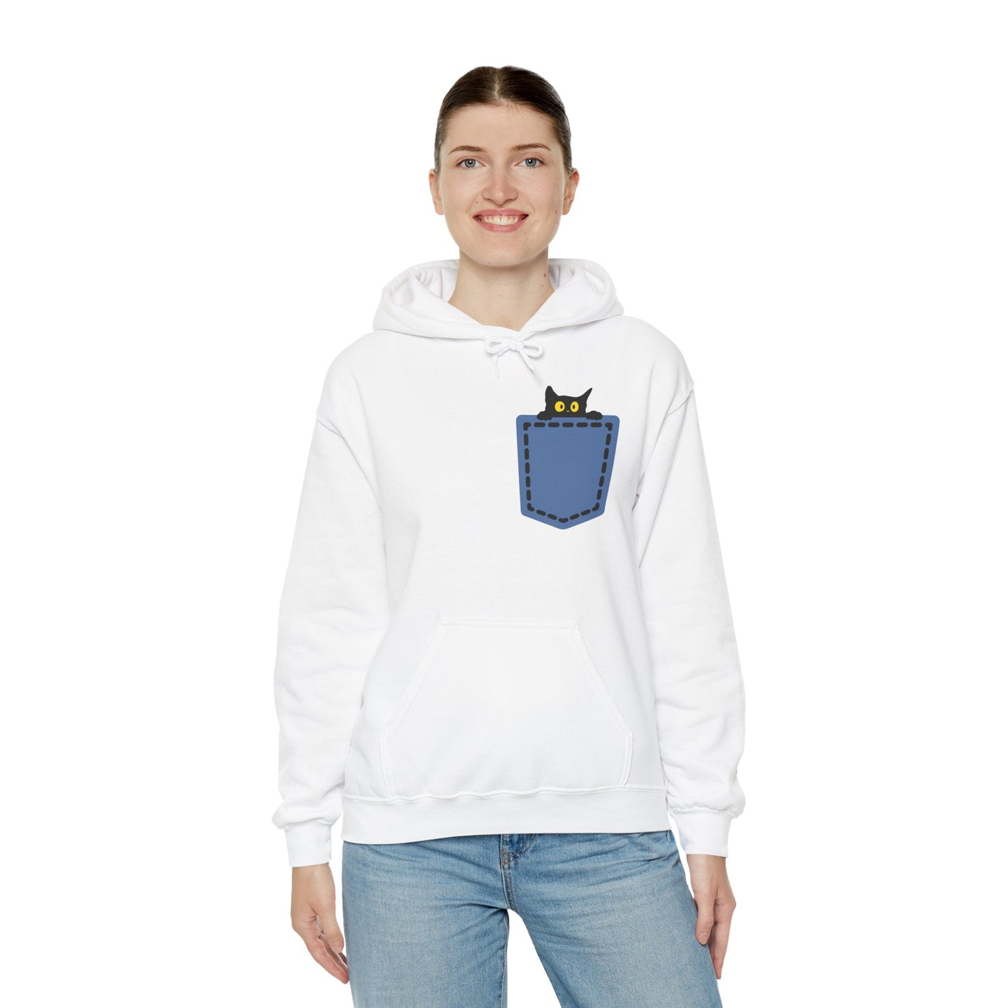 Cat Pocket Hoodie | Cute Cat Lover Gift, Unisex Printify