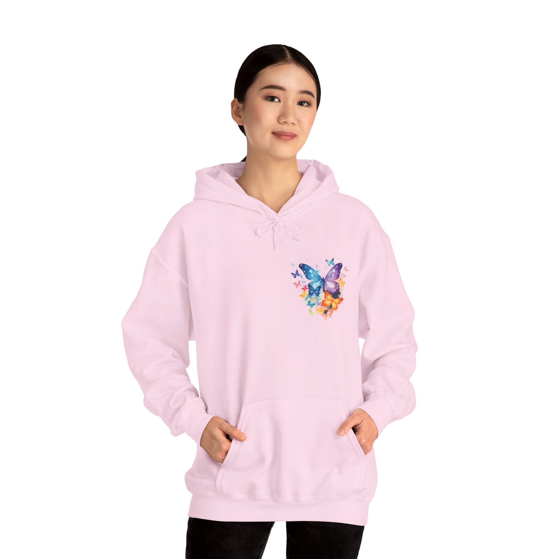 Colorful Butterfly Hoodie - Artistic Unisex Sweatshirt for Spring Adventures Printify